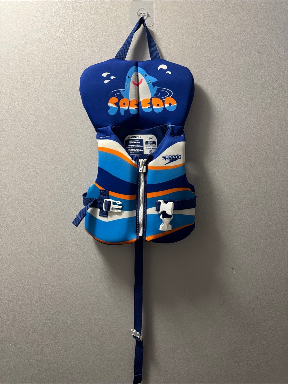Speedo Blue and Orange Kids' Shark Swim Vest